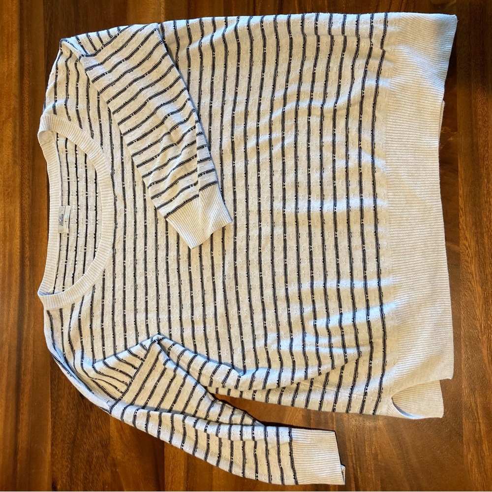 Anthropologie Striped Sweater - Cream and Black